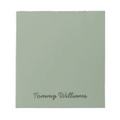 Minimalistisch Sage Green Beruflich Simple Notizblock (Vorderseite)