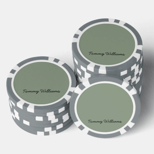 Minimalistisch Sage Green Beruflich Simple Pokerchips (Stapel)