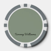 Minimalistisch Sage Green Beruflich Simple Pokerchips (Vorderseite)