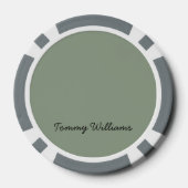 Minimalistisch Sage Green Beruflich Simple Pokerchips (Rückseite)