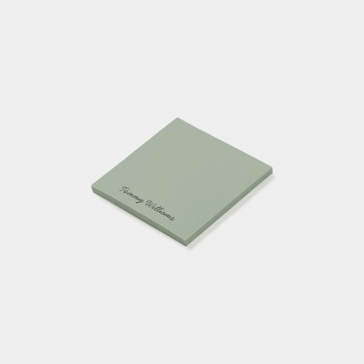 Minimalistisch Sage Green Beruflich Simple Post-it Klebezettel (angewinkelt)