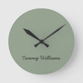 Minimalistisch Sage Green Beruflich Simple Runde Wanduhr (Vorderseite)