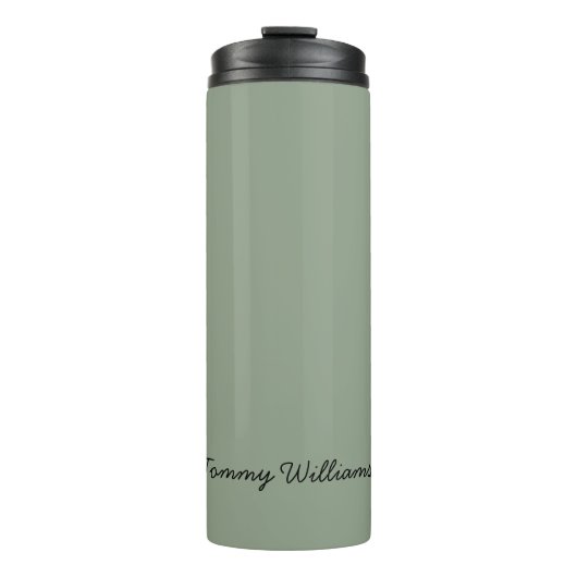 Minimalistisch Sage Green Beruflich Simple Thermosbecher (Vorderseite)