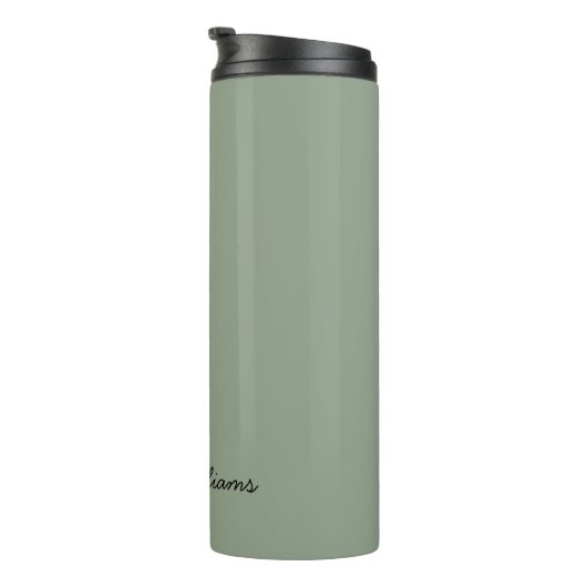 Minimalistisch Sage Green Beruflich Simple Thermosbecher (Nach rechts gedreht)