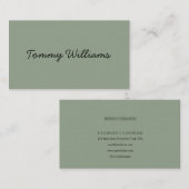 Minimalistisch Sage Green Beruflich Simple Visitenkarte (Vorne/Hinten)