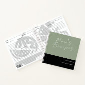 MINIMALISTISCH SAGE GREEN BLACK MAMA RECIPE COOK B NOTIZBLOCK (Innenseite)