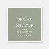 Minimalistisch Sage Green Brautparty Party Serviette (Vorderseite)