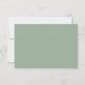 Minimalistisch Sage Green Calligraphy Script Weddi RSVP Karte (Rückseite)