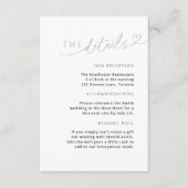 Minimalistisch Sage Green Detail Card mit Herz Begleitkarte (Vorderseite)