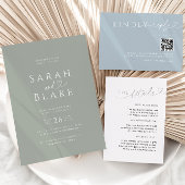 Minimalistisch Sage Green Detail Card mit Herz Begleitkarte