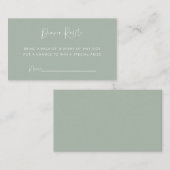 Minimalistisch-Sage-Green-Diaper-Raffekarte Begleitkarte (Vorne/Hinten)