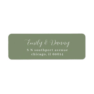 Minimalistisch Sage Green Elegant Hochzeitsadresse