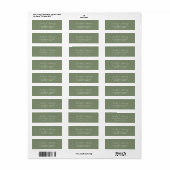 Minimalistisch Sage Green Elegant Hochzeitsadresse (Vorne)