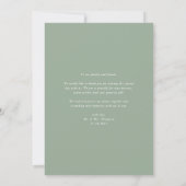 Minimalistisch Sage Green Floral Bouquet Wedding Dankeskarte (Rückseite)