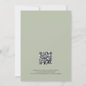 Minimalistisch Sage Green Floral QR Hochzeit Save The Date (Rückseite)