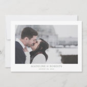 Minimalistisch Sage Green Foto Wedding Danke Karte (Vorderseite)
