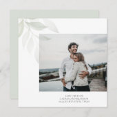 Minimalistisch Sage Green Greenerity Wedding Foto Save The Date (Vorne/Hinten)