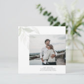 Minimalistisch Sage Green Greenerity Wedding Foto Save The Date (Stehend Vorderseite)