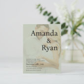 Minimalistisch Sage Green Imitats Vellum Foto Hoch Einladung (Stehend Vorderseite)