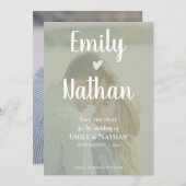 Minimalistisch Sage Green Imitats Vellum Foto Hoch Save The Date (Vorne/Hinten)