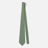 Minimalistisch Sage Green Karo Grid Pattern Krawatte (Vorderseite)