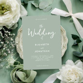 Minimalistisch Sage Green Modern Calligraphy Weddi Einladung