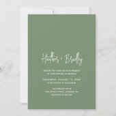 Minimalistisch Sage Green Modern Wedding Einladung (Vorderseite)