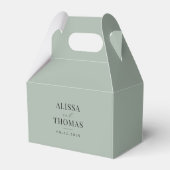 Minimalistisch Sage Green Modern Wedding Geschenkschachtel (Rückseite)
