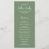 Minimalistisch Sage Green Modern Wedding Programm (Vorderseite)