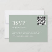 Minimalistisch Sage Green Modern Wedding RSVP Karte (Vorderseite)
