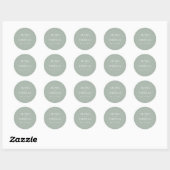 Minimalistisch Sage Green Modern Wedding Runder Aufkleber (Blatt)