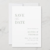 Minimalistisch Sage Green Modern Wedding Save The Date (Vorderseite)