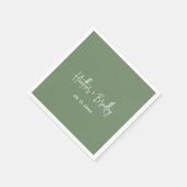 Minimalistisch Sage Green Modern Wedding Serviette (Ecke)