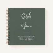 Minimalistisch Sage Green Moss Wedding Gästebuch Notizblock (Vorderseite)
