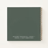 Minimalistisch Sage Green Moss Wedding Gästebuch Notizblock (Rückseite)
