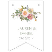 Minimalistisch Sage Green Names Wedding Wimpelkette (Erste Fahne)