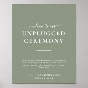 Minimalistisch Sage Green nicht gestopft Boho Wedd Poster