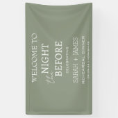 Minimalistisch Sage Green Probe Dinner Hochzeit Banner (Vertikal)
