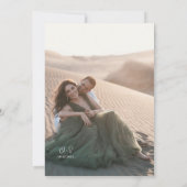 Minimalistisch Sage Green Romantic Foto Hochzeit Einladung (Rückseite)