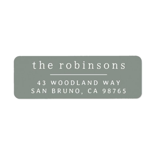 Minimalistisch Sage Green Rücksendeadresse (Vorne)