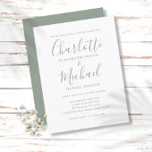 Minimalistisch Sage Green Script Einladung