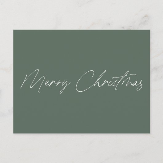 Minimalistisch Sage Green Script Frohe Weihnachten Postkarte (Vorderseite)