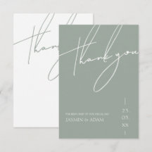Minimalistisch Sage Green Script Typografy Wedding