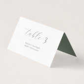 Minimalistisch Sage Green Script Wedding Platzkart (Vorderseite)