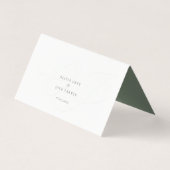 Minimalistisch Sage Green Script Wedding Platzkart (Rückseite)
