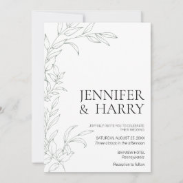 Minimalistisch Sage Green Wedding Einladung