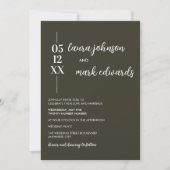Minimalistisch Sage Green Wedding Einladung (Vorderseite)