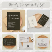 Minimalistisch Sage Green Wedding Einladung