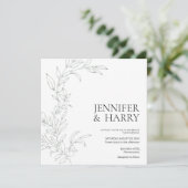 Minimalistisch Sage Green Wedding Einladung (Stehend Vorderseite)