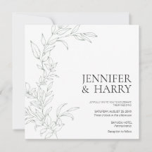 Minimalistisch Sage Green Wedding Einladung